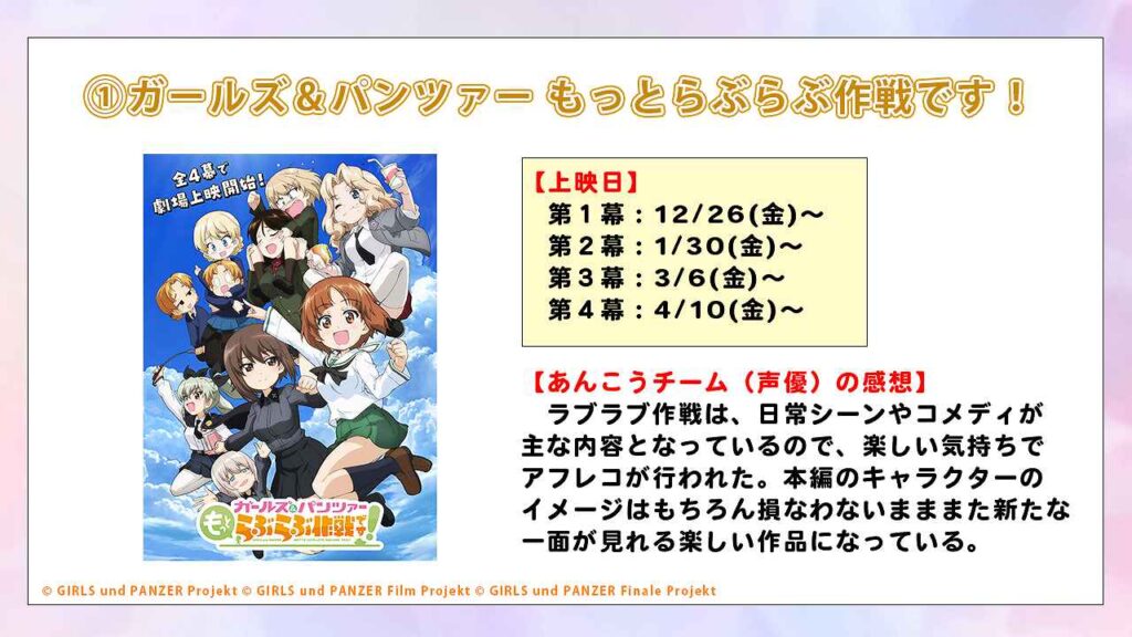 ガルパンキャストトークショーニュース